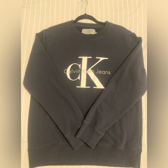 Calvin Klein Jeans Navy Blue Crew Neck Sweater Small - Picture 2 of 3